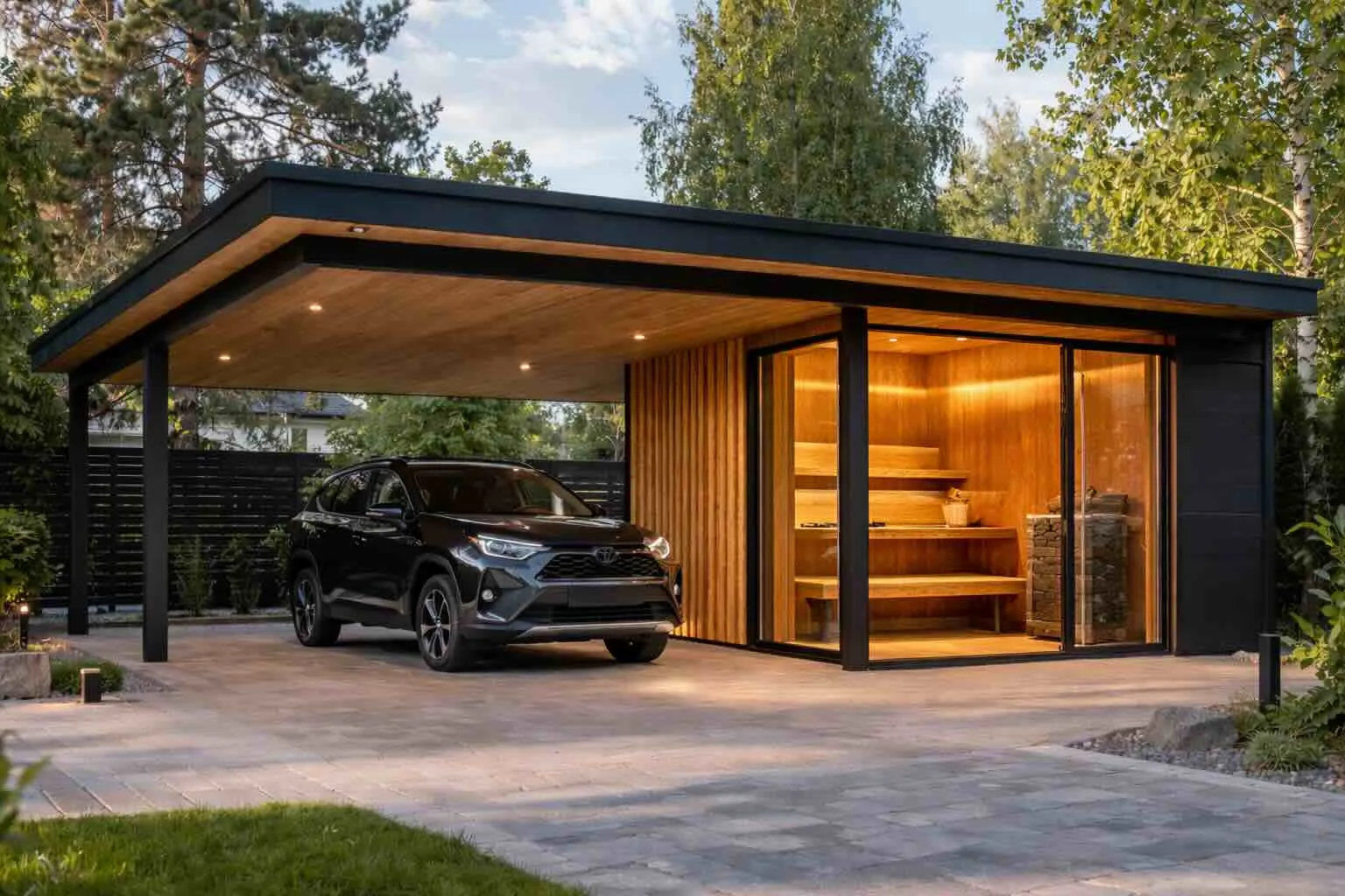 Marquesina con Sauna 7 × 6 m