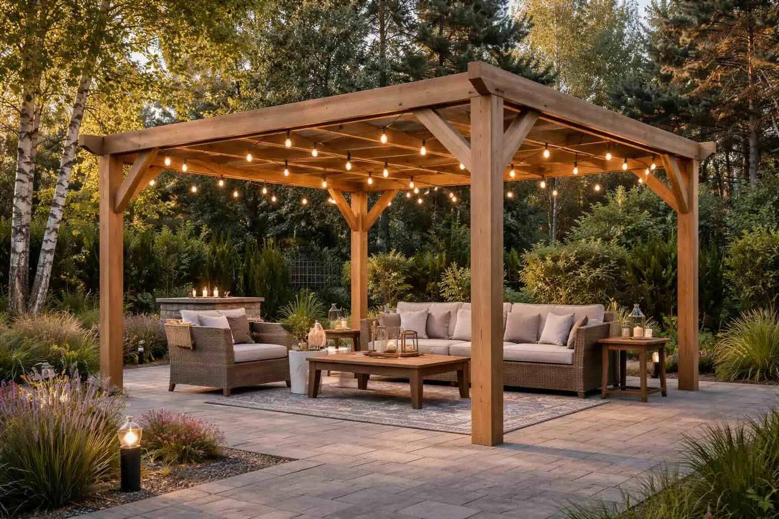 Pérgola de Madera 4 × 4 m