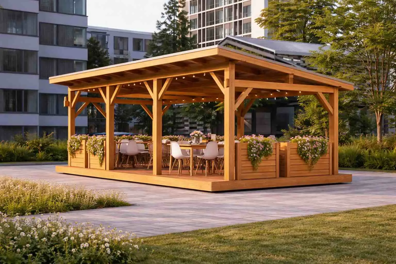 Pérgola Restaurante 8 × 4,3 m